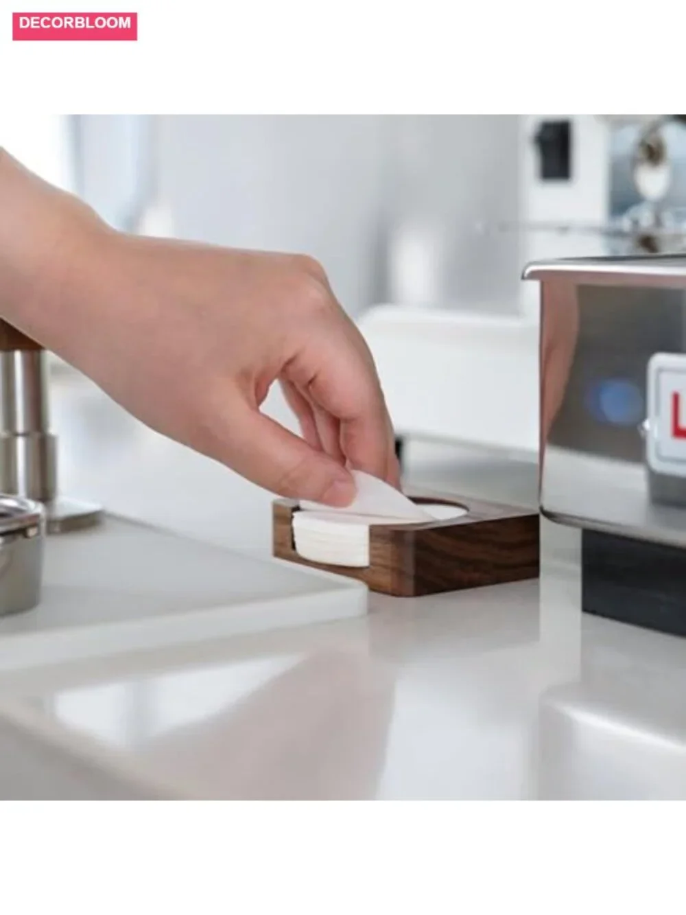 Walnut Wood Espresso Paper Filter Holder Stand 58mm Coffee